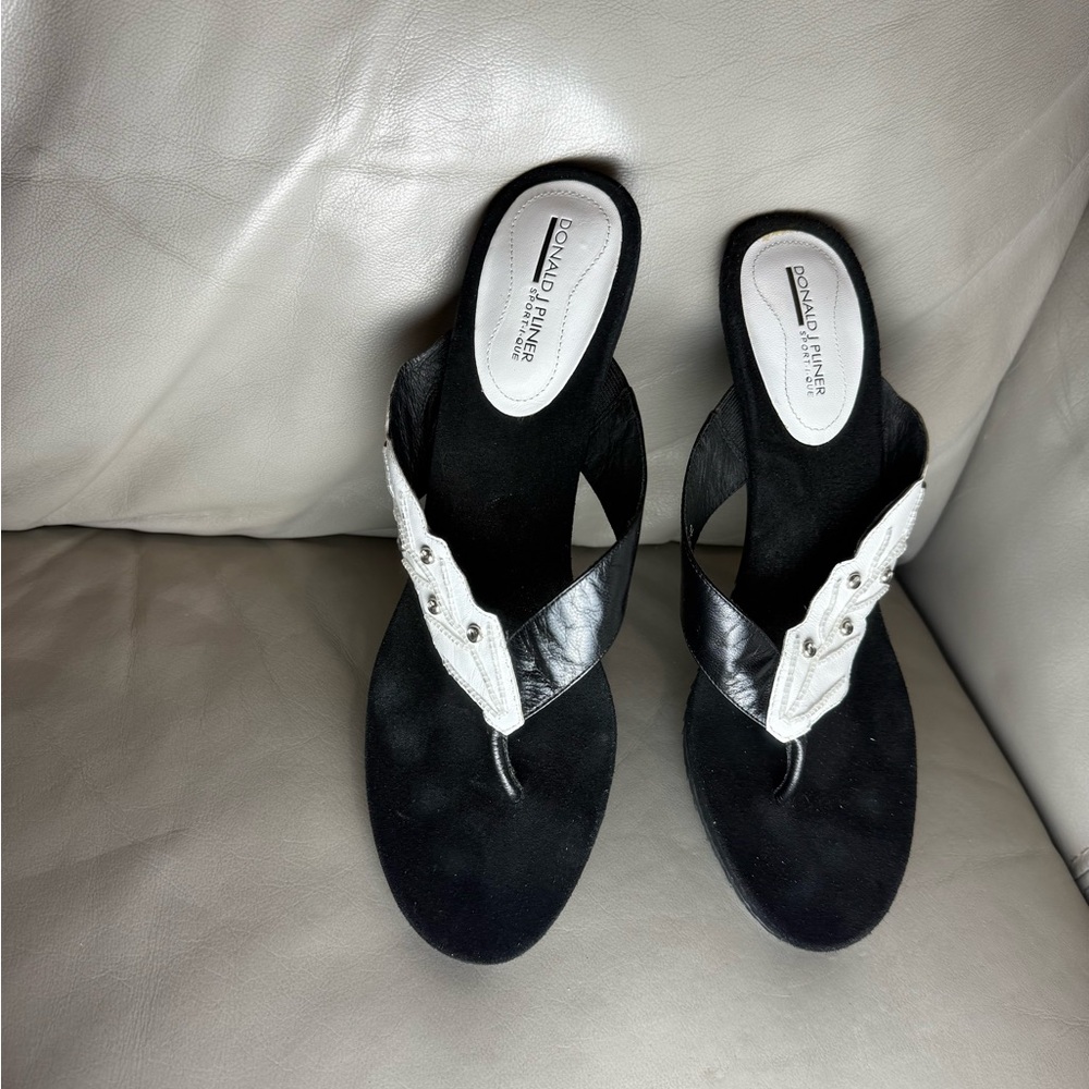Donald J. Pliner Black and White Women's Sandals woman’s size 10